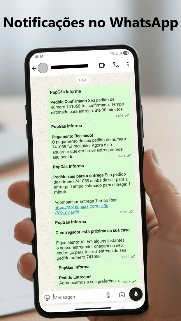 Notificações automáticas de pedido
